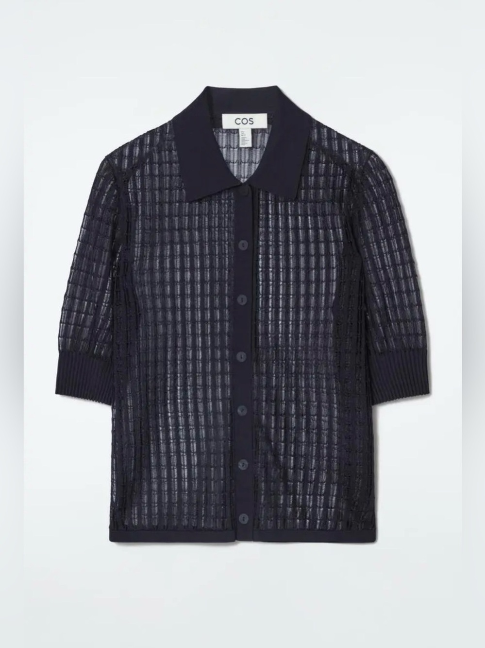 COS Lace Stitched Short Sleeve Cardigan